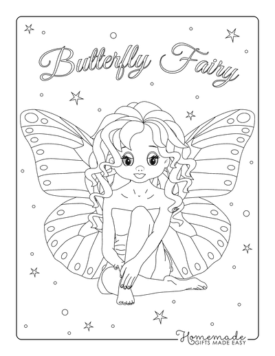 Butterfly Coloring Pages Girl Butterfly Fairy