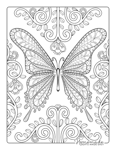 Butterfly Coloring Pages Intricate Butterfly Swirly for Adults