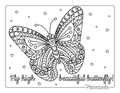 Butterfly Coloring Pages Intricate Doodle Adults