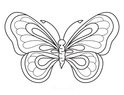 Butterfly Coloring Pages Layered