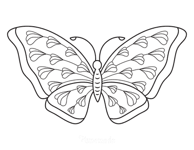 free butterfly coloring pages for kids adults