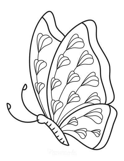 Butterfly Coloring Pages Lobes Side View