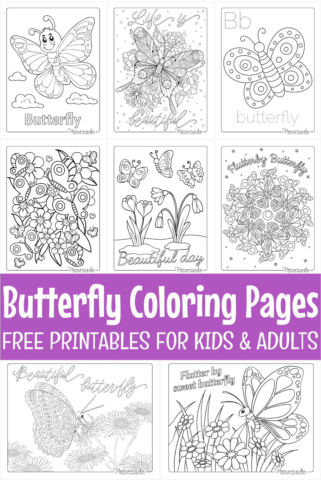 free printable butterfly coloring pages