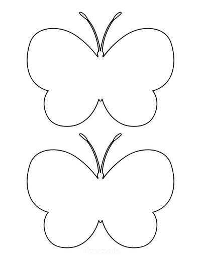 Butterfly Coloring Pages Outline Template 2 Medium