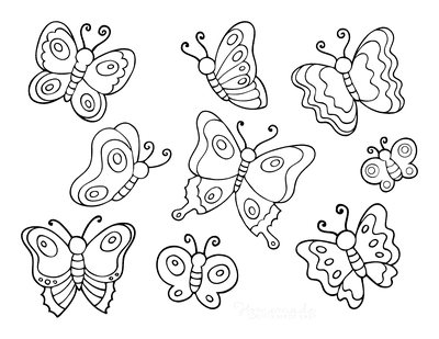 Free Butterfly Coloring Pages for Kids & Adults