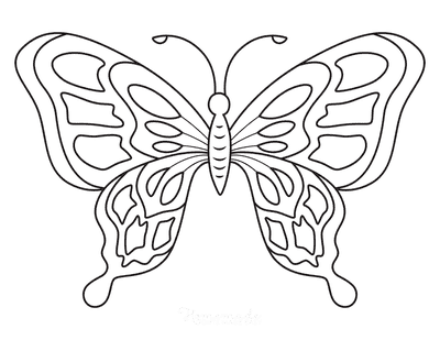 Butterfly Coloring Pages Pattern of Shapes