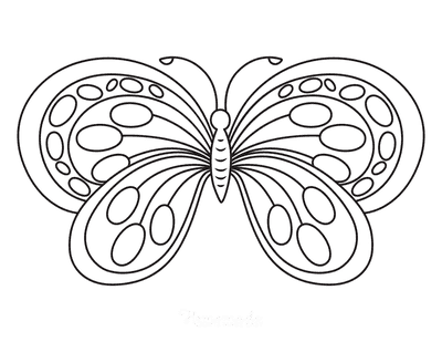 Butterfly Coloring Pages Rounded