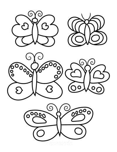 Butterfly Coloring Pages Set 5 for Kids