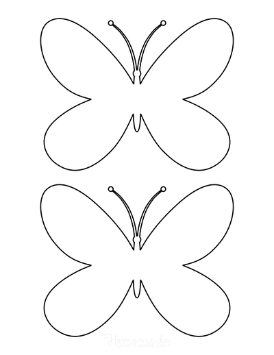 Butterfly Coloring Pages Simple Outline Template 2 Medium