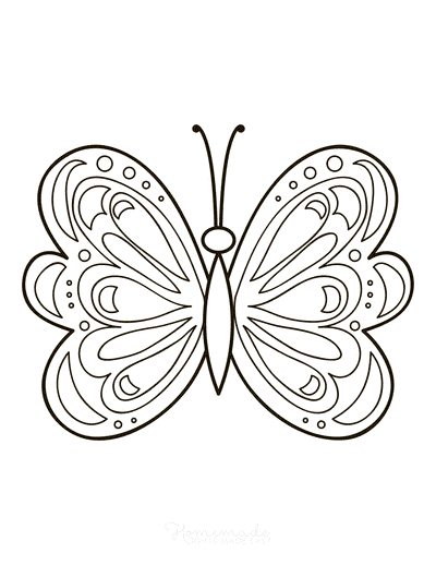 Butterfly Coloring Pages Simple Pattern to Color