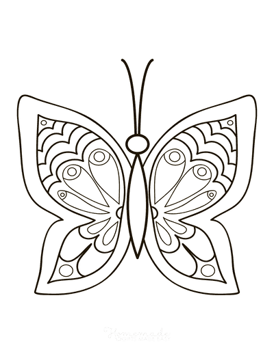 Butterfly Coloring Pages Simple Pattern to Color Eyespots