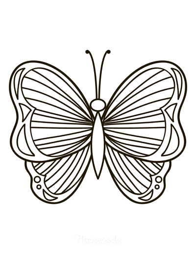 Butterfly Coloring Pages Simple Pattern to Color Stripes