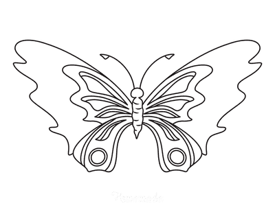 Butterfly Coloring Pages Simple Patterned
