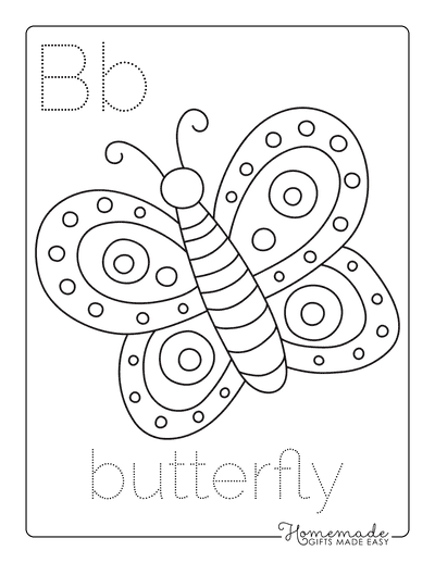 Butterfly Coloring Pages Simple Preschoolers