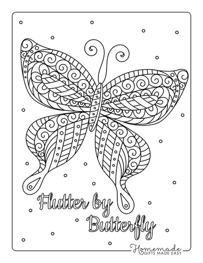 Butterfly Coloring Pages Swirly Pattern for Adults
