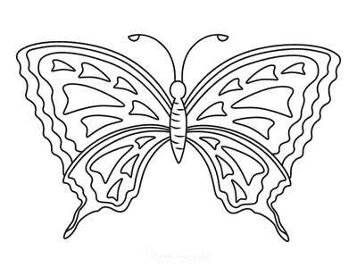 Butterfly Coloring Pages Triangles