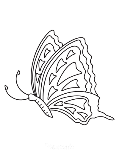 Butterfly Coloring Pages Triangles Side View