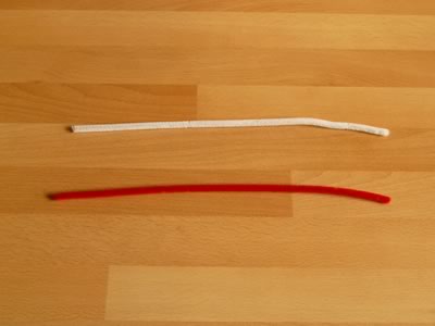 candy cane pipe cleaner ornament step 1
