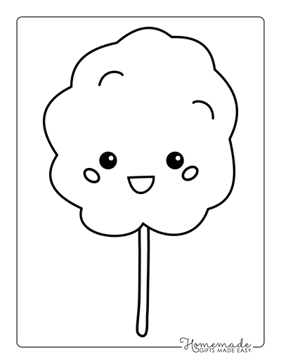 Candy Coloring Pages Kawaii Candy Floss