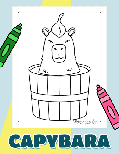 Capybara Coloring Pages