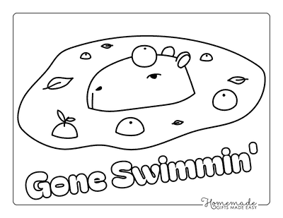Capybara Coloring Pages Easy Cute Capybara Under Water