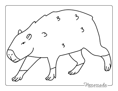 Capybara Coloring Pages Easy Cute Walking Capybara Drawing to Color