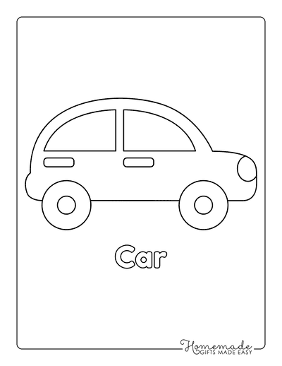 Car Coloring Pages Car Outline for Preschoolers