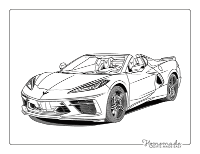 Car Coloring Pages Detailed Corvette C8