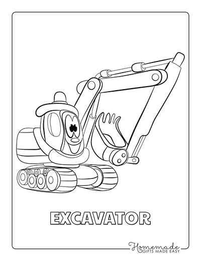 Car Coloring Pages Excavator