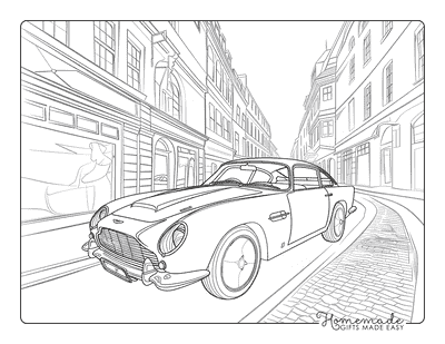 Car Coloring Pages James Bond Aston Martin