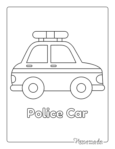 Car Coloring Pages Police Car for Preschoolers