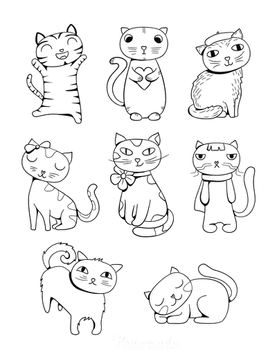 Cat cartoon doodle kawaii anime coloring page cute illustration  illustration imagepicture free download 450145799lovepikcom