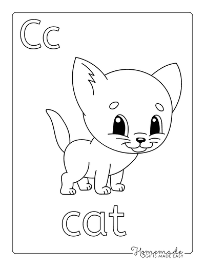 Cat Coloring Pages Preschool C a T