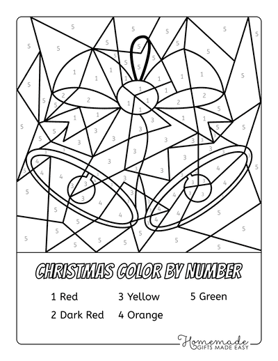 Free Printable Christmas Color by Number Worksheet - Pjs and Paint