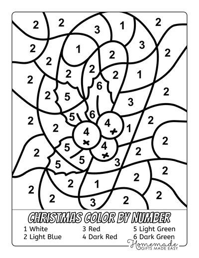 Christmas Color by Number Pages (free printables) - The Activity Mom