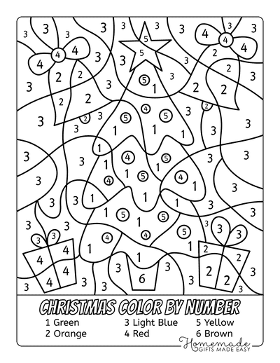 Free Christmas Color By Number Printables
