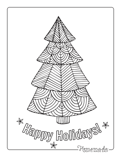 Christmas Coloring Pages for Adults Geometric Tree