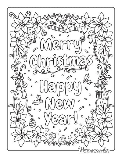 Christmas Coloring Pages Love Peace Joy Poster Doodle