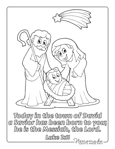Christmas Coloring Pages Mary Joseph Baby Jesus Star