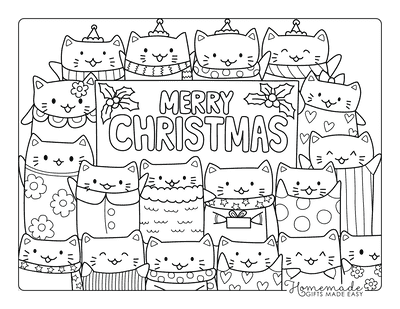 Kawaii Cute Christmas Coloring Pages