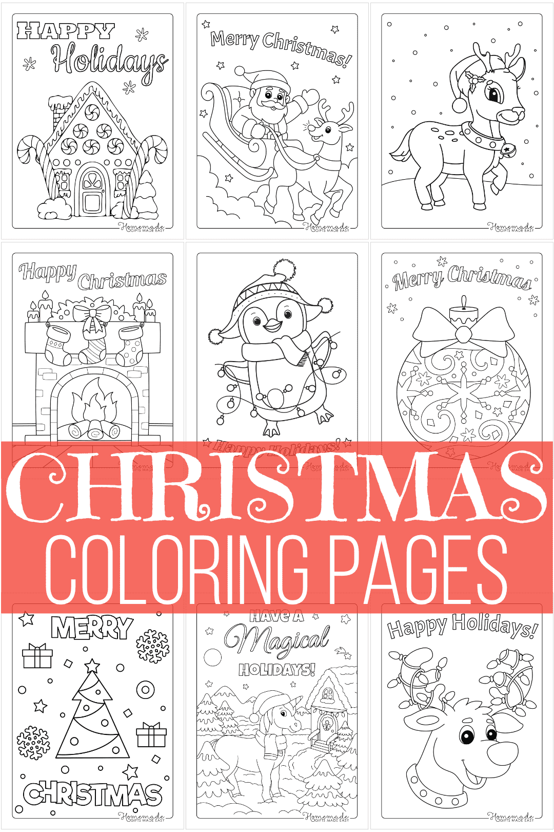 20 Free Christmas Coloring Pages for Kids & Adults