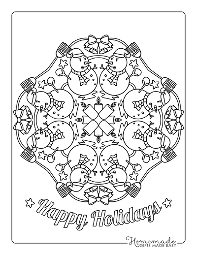 free printable christmas mandala coloring pages