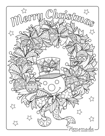 https://www.homemade-gifts-made-easy.com/image-files/christmas-coloring-pages-wreath-with-snowman-bows-ornaments-400x518.png