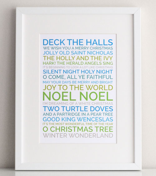 free printable christmas word art posters