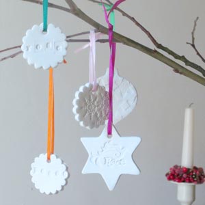 christmas ornament to make clay peace star