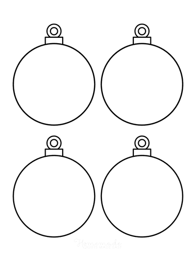 Christmas Ornaments Coloring Pages 4 Blank Round Bauble Templates