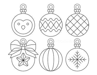 Printable Christmas Ornaments, Coloring Pages, & Blank Templates