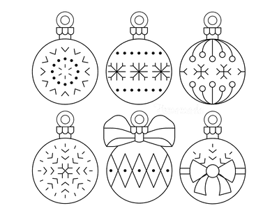 Christmas Ornaments Coloring Pages 6 Bauble Templates to Color P7