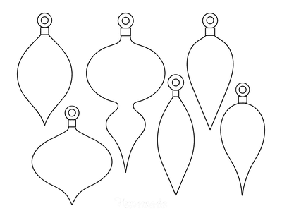 Christmas Ornaments Coloring Pages 6 Blank Tear Drop Ornament Templates