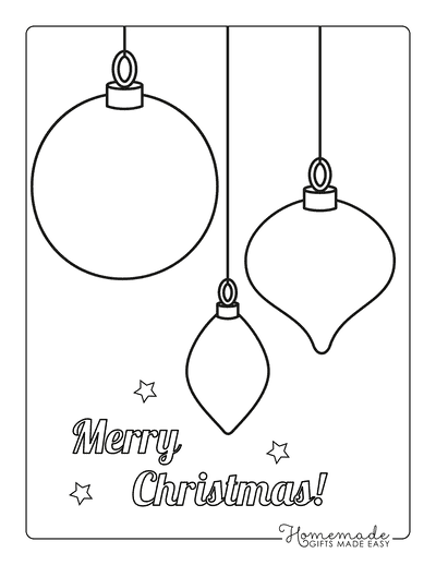 Christmas Ornaments Coloring Pages Blank Hanging Ornament Templates to Color
